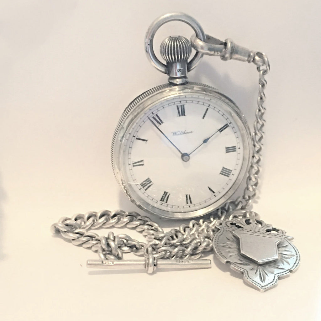 WALTHAM Sterling Pocket Watch and Chain Pocket Watches - Ashton-Blakey Vintage Watches