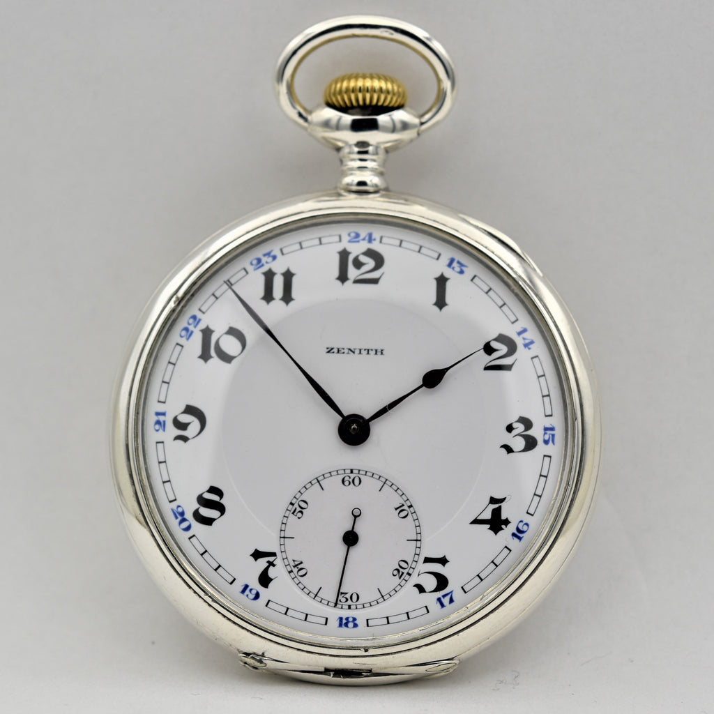 ZENITH Sterling Silver Pocket Watch Pocket Watches - Ashton-Blakey Vintage Watches