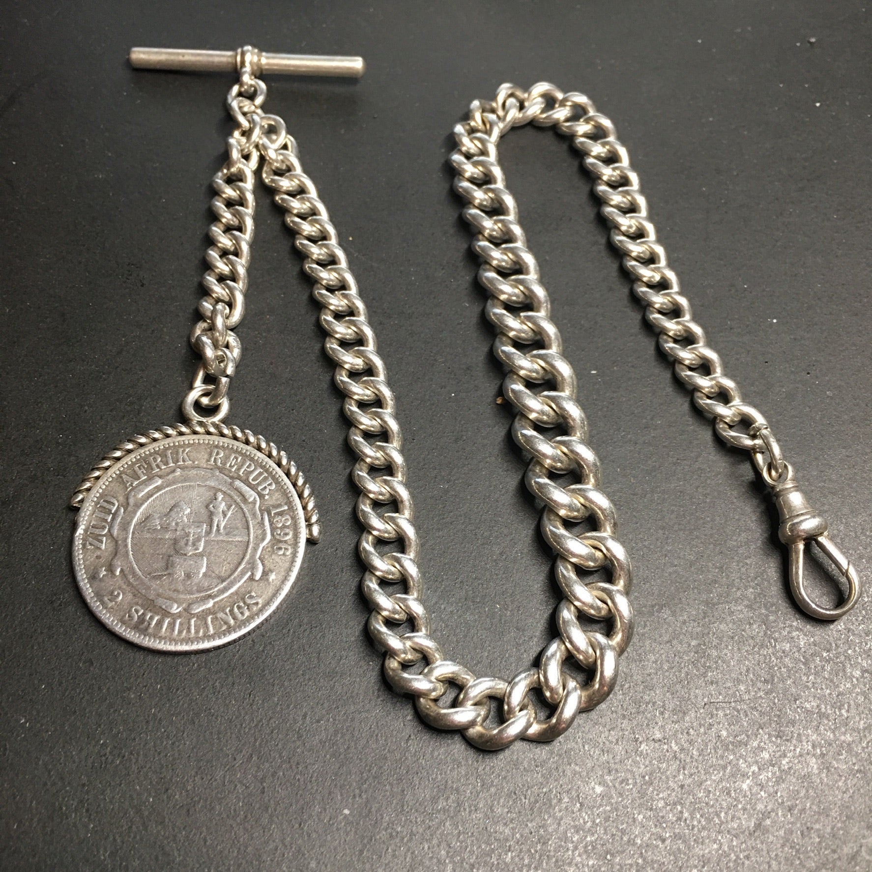 ENGLISH Sterling Pocket Watch Chain CH99 Ashton-Blakey Vintage