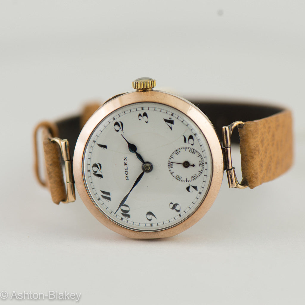 ROLEX 9K gold officer's watch Vintage Watch Vintage Watches - Ashton-Blakey Vintage Watches
